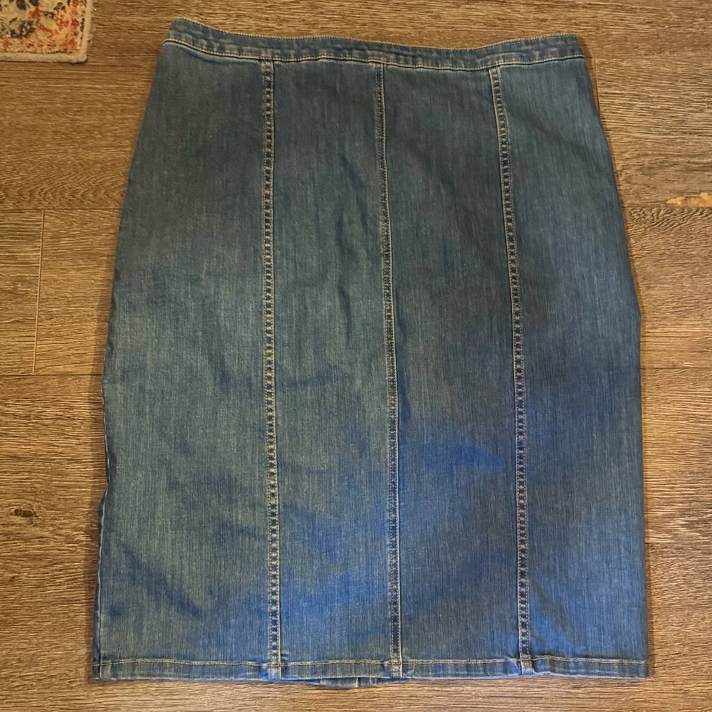 DownEast Blue Denim Skirt - knee length - Picture 2 of 7